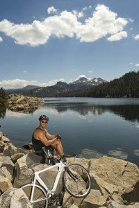 Mountain Biker near Lake Tahoe